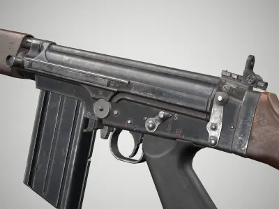 PBR FN FAL G-Series Low-poly 3D model