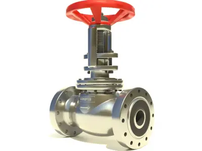 Realistic Globe Valve 3D model
