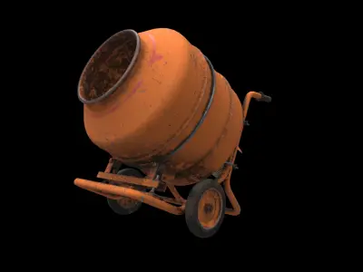 mobile cement mixer 3D model