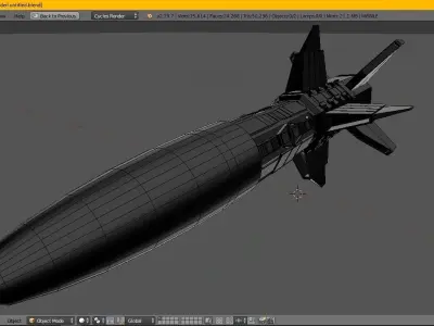 scifi Missile Model Game Asset Low-poly 3D model