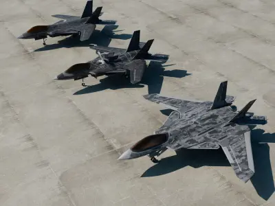 F21-Summer Fighter jet  Low-poly 3D model