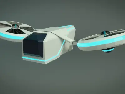 Low Poly Drone 01 Low-poly 3D model