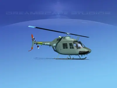 Bell OH-58B Australian Army 2 3D model