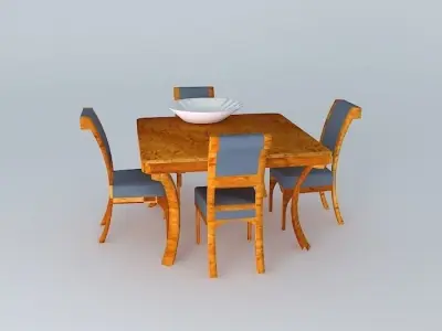Dining Table Free 3D model 7