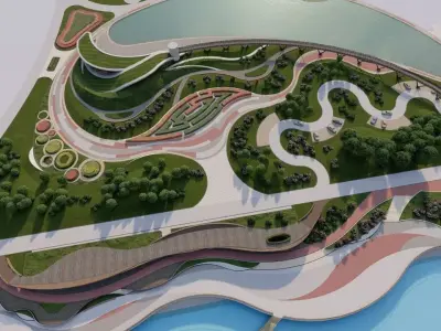 Master park-public park-Private Park Landscape 3D model