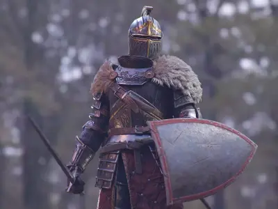 Knight Errant Low-poly 3D model