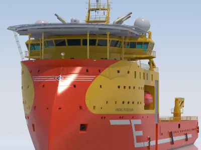 Offshore Construction Vessel Viking Poseidon 3D model