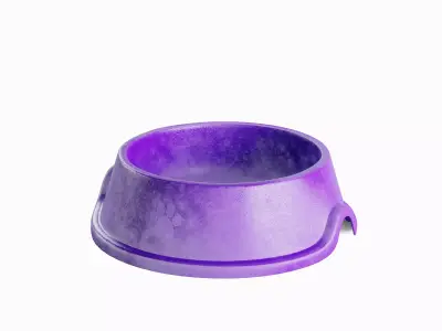 Used Metal Dog Bowl 03 3D model