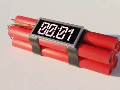 Low-Poly Dynamite bomb Free low-poly 3D model