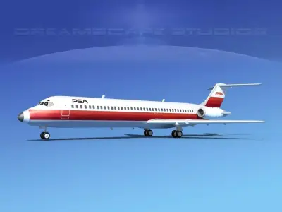 Douglas DC-9-40 PSA 3D model