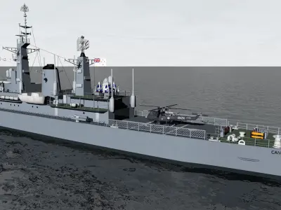 HMNZS Canterbury - F421 - Leander Class Frigate 3D model