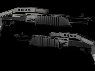 GAME READY FRANCHI SPAS-12 SHOTGUN PBR RIGGED Low-poly 3D model