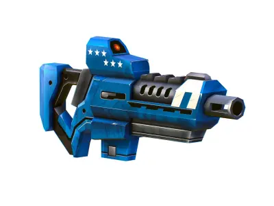 LowPoly Sci-Fi Cartoon Assault Rifle Future Low-poly 3D model