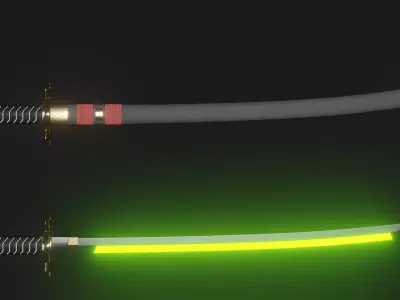 Energy Katana Sword Low-poly 3D model