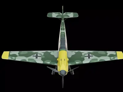 Messerschmitt Bf 109 Fighter Aircraft Low-poly 3D model
