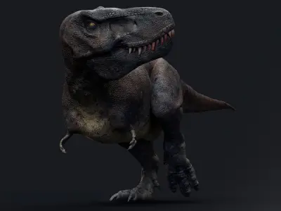Dinosaur Tarbosaurus Bataar  Real Dinosaur 76 Animations   Low-poly 3D model