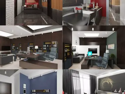 Office Interior 02 3D model