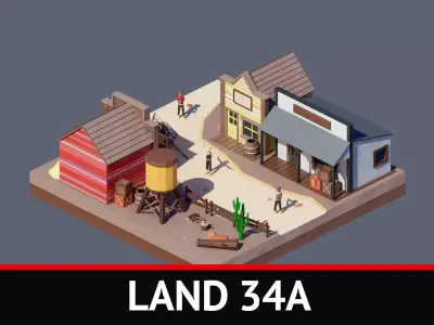 land 34A Low-poly 3D model