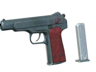 USSR Stechkin Automatic Pistol - APS Low-poly 3D model