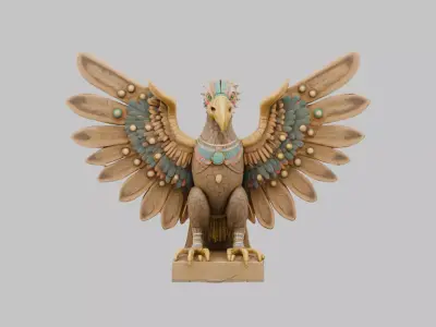 Viking Bird Statue Low-poly 3D model