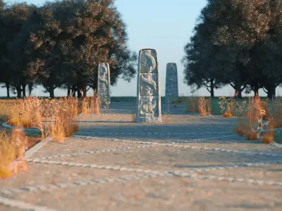 Ancient stone sculpture 3D model