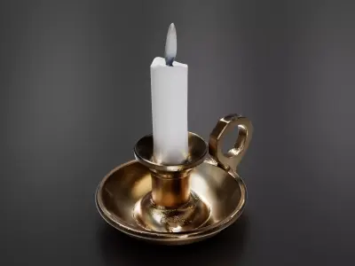 Old candle 01 3D print model