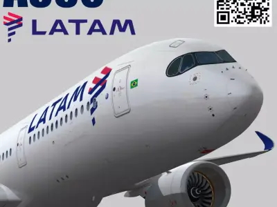 Airbus A350-900 XWB LATAM Airlines Low-poly 3D model