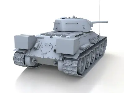 T-34-76 UZTM - Model 1942 - Soviet Medium Tank 3D model