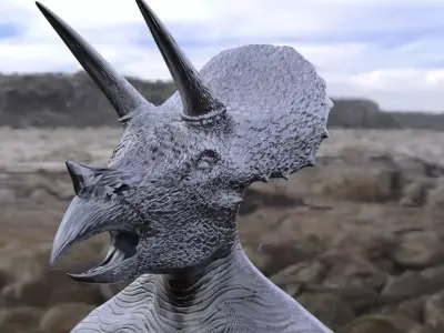 Dino Head 2 Mask 3D model