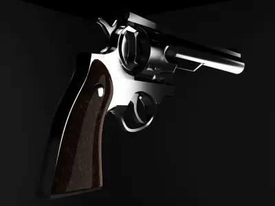 44 RUGER REDHAWK MAGNUM REVOLVER - HIGH POLY 3D model