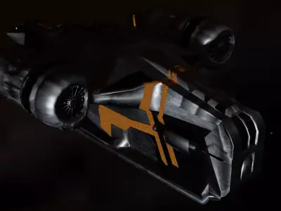 The Mandalorian Razor Crest spaceship Low-poly 3D model