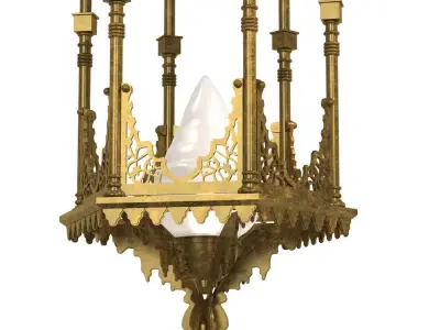 Middle Eastern Moorish Style Six-Sided Lantern 3D model
