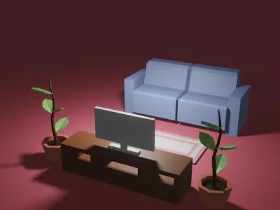 Low Poly Interior Pack  Free low-poly 3D model