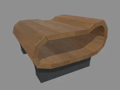 Low Poly Bench 012 Low-poly 3D model