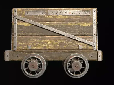 Minecart Low-poly 3D model