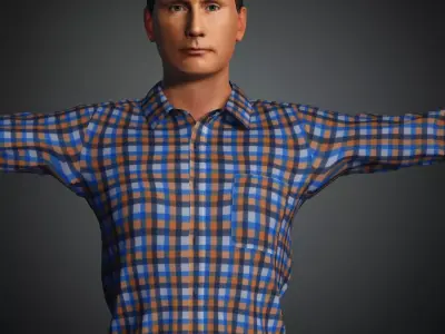 Vladimir Poutine Russian President Character Blender Iclone Low-poly 3D model