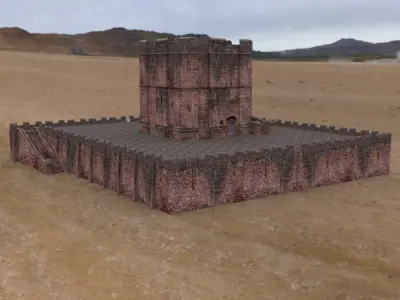 Fortress Keep Construction Set Low-poly 3D model