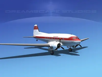 Douglas DC-3 Zantop 3D model