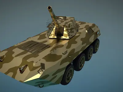 Golden AMV Armored Mortar Vehicle Desert Version Low-poly 3D model
