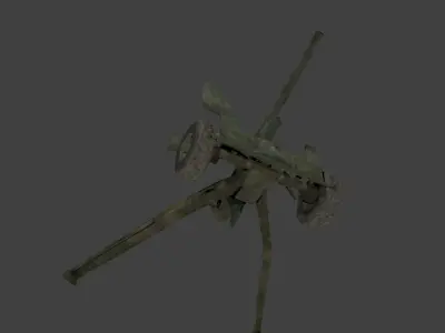 Ordnance QF 6 pounder 57mm M1 anti-tank gun Low-poly 3D model