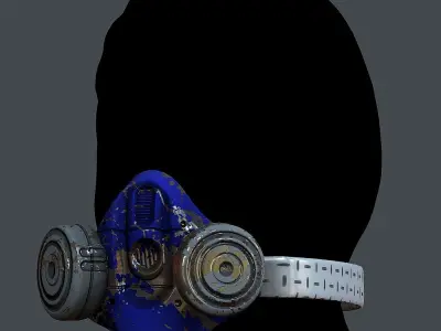 Gas mask helmet 3d model scifi Low-poly Low-poly 3D model