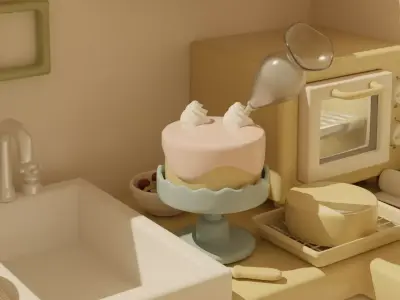 Cream Piping Bag Cozy Model by Poonsiri Free low-poly 3D model