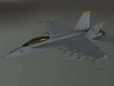FA18 SUPER GRIPPEN Fighter plane - Photorealistic Low-poly 3D model