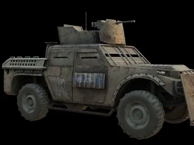 Post Apocalyptic Suv PBR Low-poly 3D model