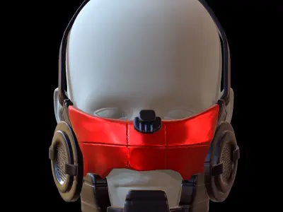 Gas mask helmet 3d model scifi Low-poly  Low-poly 3D model 542