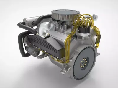 Marine Engine V8 3D model