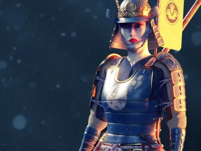 Onna-bugeisha Female Japanese Warrior 3D model