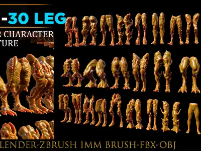 Legs-30 Leg-Alien Anatomy-Animal Anatomy-Human-Zombie-Vol 02 3D model