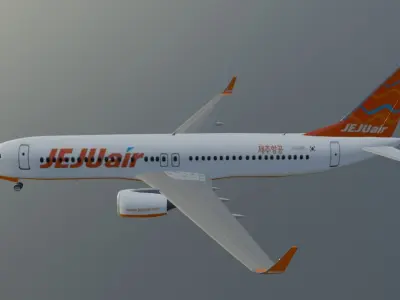 Jeju airlines Boeing 737-800 low poly 7c 2216 Low-poly 3D model