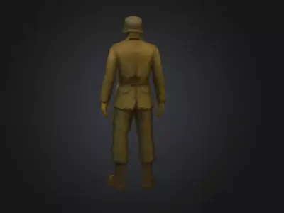 German Zombie Soldier Low-poly 3D model
